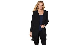 Antthony Hacci Knit Cardigan with Crochet Trim