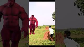 this boy peeing on hulk body then the hulk is dead