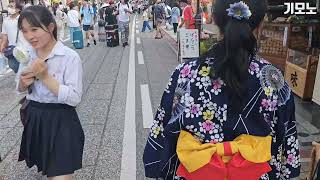 [4K] 일본 기온마쓰리축제 기모노👘 스타일 직접촬영 日本 着物(きもの)(kimono)