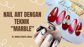 TUTORIAL NAIL ART TEKNIK MARBLE