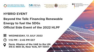 Beyond the Talk: Financing Renewable Energy to Fuel the SDGs