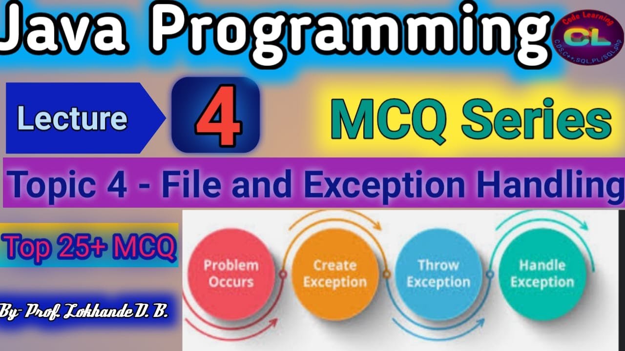 Java Programming MCQ Lecture 4|File And Exception Handling MCQ |Java ...