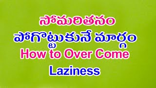 How to Over Come Laziness | సోమరితనం పోగొట్టుకునే మార్గం | G.Sitasarma Success Mantra