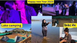 VLOG 50 - Happy new year 2023 | First time lake camping | Bonfire , Dance \u0026 fun