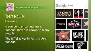 Famous : A1 level english vocabulary lesson, www.LipLix.com