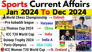 Sports Current Affairs 2024 | January To December Current Affairs 2024 | Sports Current Affairs 2024