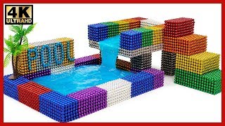 DIY - How To Make Two Floors Swimming Pool Form Magnetic Balls | Pixel Art by Magnet World 4K