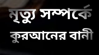 মৃত্যু সম্পর্কে কুরআনের বানী।  mirtu somporke quraner bani.মৃত্যু সম্পর্কে কুরআনের আয়াত।