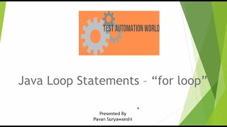 for loop in java | Test Automation World