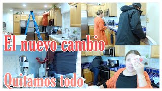 Comenzamos con el cambio en la cocina,me golpie mi ojo