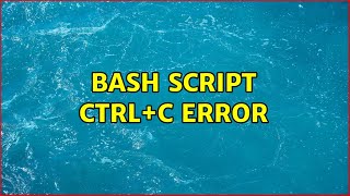 Bash script ctrl+c error
