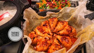 GRILL THROUGH CHICKEN IN PAN, ANHYDROUS, DELICIOUS, ATTENTION TO YOUR FINGERS  - TADIMIZTUZUMUZ