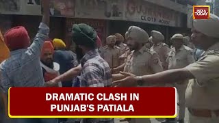 Clashes Break Out Between Pro-Khalistani Groups \u0026 Shiv Sena In Patiala, Swords Brandished