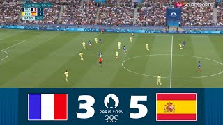 フランス vs. スペイン [3-5] | 2024 年オリンピック男子サッカー パリ決勝 |試合ハイライト！