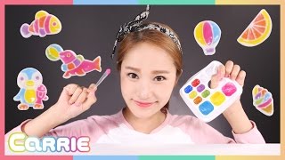 캐리의 포핀쿠킨 가루쿡 오에카키 캔디랜드 로 사탕 만들기 놀이 CarrieAndToys