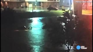 Dramatic Houston flood rescue caught on camera