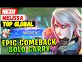 MANIAC!! Epic Comeback Solo Carry [ Top Global Melissa ] Nezu - Mobile Legends Emblem And Build