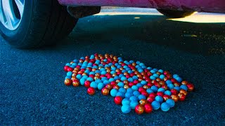 Crushing Crunchy & Soft Things by Car! - 3 Minutes of Crushing Paintballs by with Car