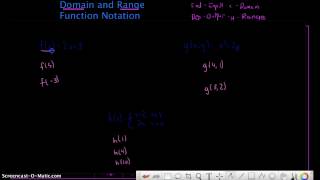 Lesson 12 - Function Notation, Domain and Range