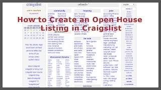 How to Create an Open House listing in Craigslist