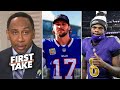 FIRST TAKE | Stephen A. Smith has Josh Allen-Bills over Lamar-Ravens for Super Bowl LIX: MVP at here