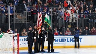 The National Anthem sung by Sidney Outlaw for the NHL New York Rangers Game