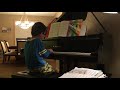 Practicing “Midnight Escapade” by Melody Bober at home (2015; age 7)