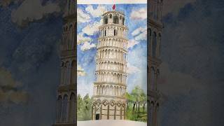 Drawing the Pisa tower. #art #artist #drawing #italy #watercolor #pisa
