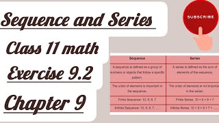 Class 11 math | Chapter 9 | exercise 9.2 | Sequence and series | easy Explanation