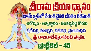 45.శ్రీరామ క్రియా ధ్యానం - జూమ్ క్లాసులో చేరండి దైవిక జీవితం గడపండి. // శ్రీ రాజరాజేశ్వరానందస్వామి