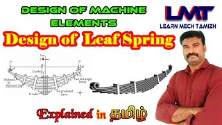 Design of leaf or laminated spring in Tamil/Design of machine elements/Problem on spring design.