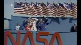 Space Shuttle Columbia Returns to Huge Crowd on 4th of July 1982 - CBS Evening News