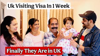 1 Weekൽ UK visiting Visa കിട്ടി | പപ്പയും മമ്മയും UKയിലെത്തി 😍| Bangalore to London |