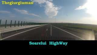 Autostrada Soarelui A2, toamna la rasaritul soarelui in drum spre Constanta