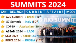 Summits 2024 Current Affairs | Summits, Venue, Theme | 2024 Current Affairs | SSC CGL, RAILWAY, PCS