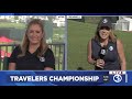 video crews deal with muddy conditions at travelers championship