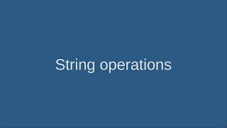 3 String operations in Python