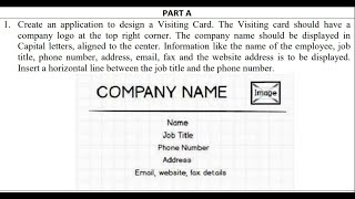 VTU MAD LAB::18CSMP68::PART-A::LAB 1 || Android Visiting Card Application #VisitingCardApplication