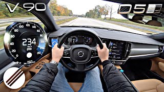 VOLVO V90 D5 2.0 AWD TOP SPEED AUTOBAHN POV DRIVE 🏎