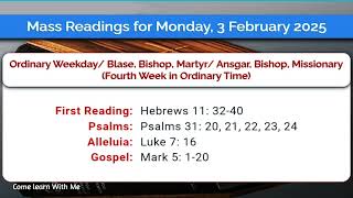 ದೇವ್-ಸ್ತುತೆಚಿಂ ವಾಚ್ಪಾಂ, Monday, 3rd Feb 2025, Daily Bible readings in Konkani, ದಿಸ್ಪೊಡ್ತೊ ಬೈಬಲ್