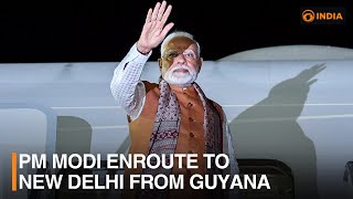 PM Modi enroute to New Delhi from Guyana || DD India LIVE