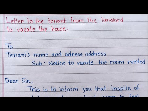 How do I write a notice to vacate a letter to my landlord?