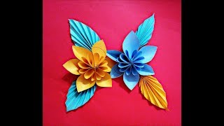 Paper flowers diy tutorial easy for children/origami flower folding 3d for kids,for beginners