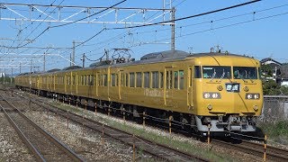 【4K】JR山陽本線　普通列車117系電車　ｵｶE-07編成+ｵｶE-08編成　庭瀬駅到着