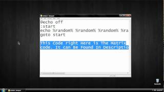 How To Create The Matrix Using a .Bat File.