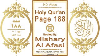 Holy Qur'an Page 188: HD video || Reciter: Mishary Al Afasi