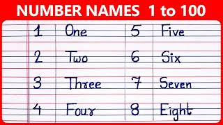 Number names 1 to 100 in english  | One to Hundred Spelling |  1 to 100 Spelling |  Counting