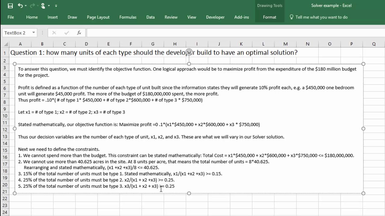 Using Solver In Excel 2016