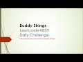 Buddy Strings Leetcode 859 video
