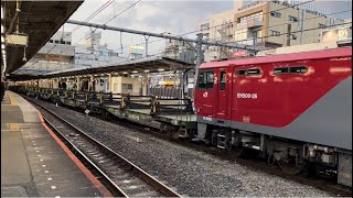 【日鐵チキ那須塩原行き150mレール輸送に伴う返空】JR貨物EH500形26号機＋チキ5500形9B（両）がブロワー起動し大宮駅5番線を発車（臨9078レ・仙貨A602・レール返空）2023.5.25